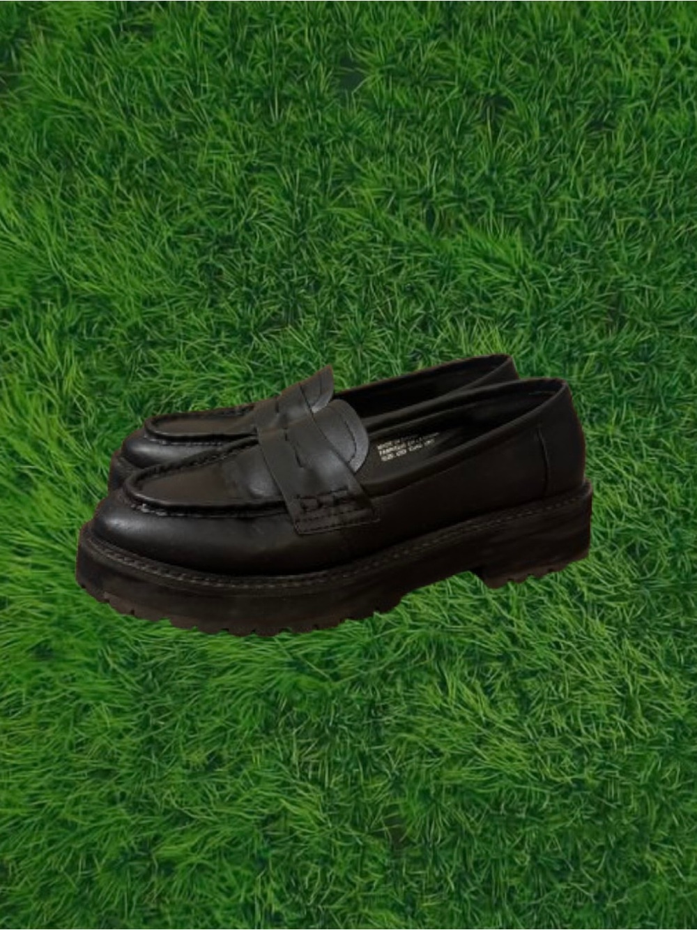 URBAN OUTFITTERS Black Leather Penny Loafers